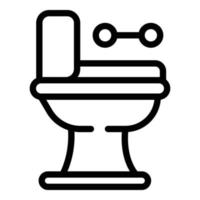 icono de inodoro wc, estilo de esquema vector