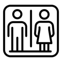 icono de wc de baño, estilo de contorno vector