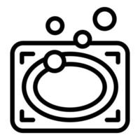icono de lavado a mano con burbujas, estilo de esquema vector