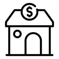 Property investments house icon, outline style vector