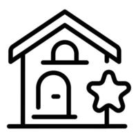 icono estrella nueva casa, estilo de esquema vector