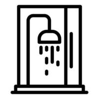 Care shower stall icon, outline style vector