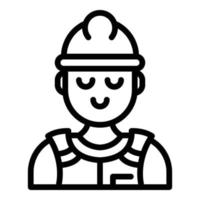 Young builder icon, outline style vector