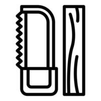 Builder wood tools icon, outline style vector