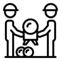 Builder working group icon, outline style vector