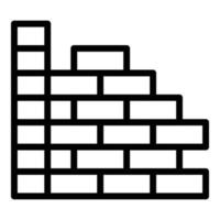 Starting brick wall icon, outline style vector