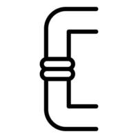 Fitting pipe icon, outline style vector