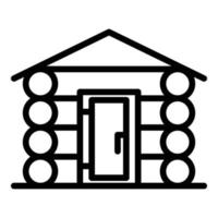 Builder wood house icon, outline style vector