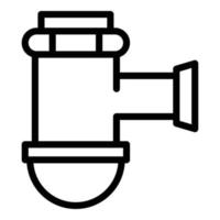 Pipe tube icon, outline style vector