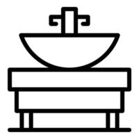 Bath sink system icon, outline style vector