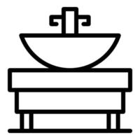 Bath sink system icon, outline style vector