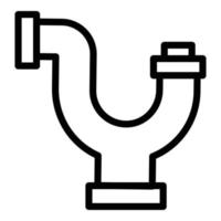 Sanitary pipe icon, outline style vector