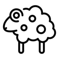 icono de ovejas de granja, estilo de esquema vector