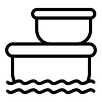 Floating market stock icon, outline style vector