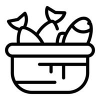 Fish basket icon, outline style vector