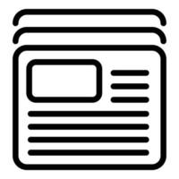 Publication newspaper icon, outline style vector