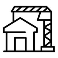 icono de construcción de viviendas, estilo de esquema vector