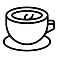 Cup latte icon, outline style vector