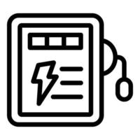 icono de caja de terminales eléctricos, estilo de esquema vector