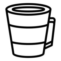 icono de café con leche, estilo de esquema vector