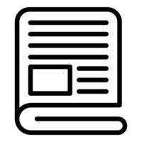 Bulletin newspaper icon, outline style vector