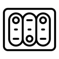 icono de tablero de interruptores eléctricos, estilo de contorno vector