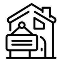 Building sold icon, outline style vector