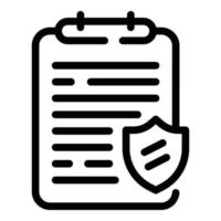 Secured rent contract icon, outline style vector