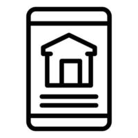 Rental app house icon, outline style vector