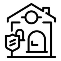 icono de la casa de seguros, estilo de esquema vector