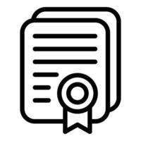 icono de certificado de alquiler, estilo de esquema vector