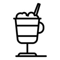 icono de espuma latte, estilo de esquema vector