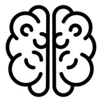 icono de cerebro de cabeza humana, estilo de contorno vector