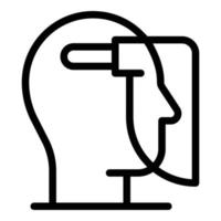 Man face shield icon, outline style vector