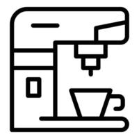 icono de máquina de café, estilo de contorno vector