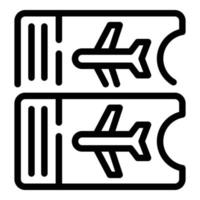 Boarding plane tickets icon, outline style vector