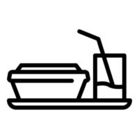 Plane tray food icon, outline style vector
