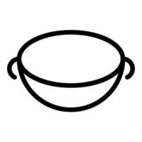 icono de sartén wok asiático, estilo de contorno vector