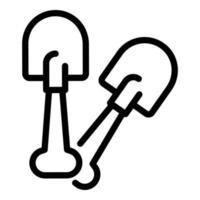 Shovels icon, outline style vector