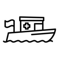 Power rescue boat icon, outline style vector