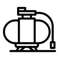 Station air compressor icon, outline style vector