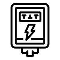 icono de caja de conexiones de energía, estilo de contorno vector