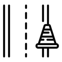Road cone icon, outline style vector