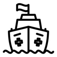 Sea lifeboat icon, outline style vector