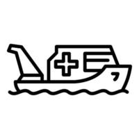 Care rescue boat icon, outline style vector