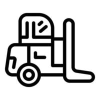 Construction forklift icon, outline style vector