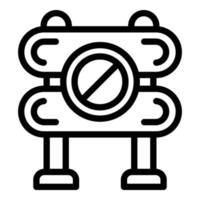 Stop barrier icon, outline style vector