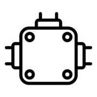 Tool junction box icon, outline style vector