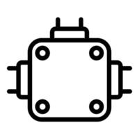 Tool junction box icon, outline style vector