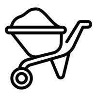 Wheelbarrow icon, outline style vector